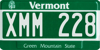 VT license plate XMM228