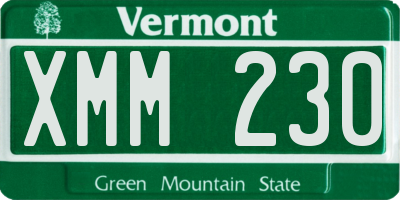 VT license plate XMM230