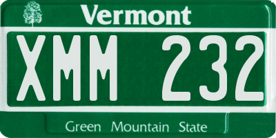VT license plate XMM232