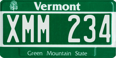 VT license plate XMM234