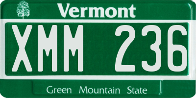 VT license plate XMM236
