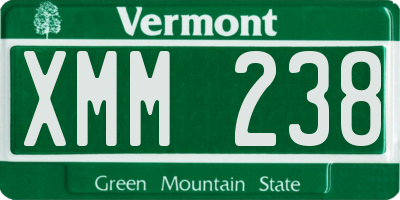 VT license plate XMM238