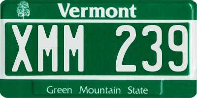 VT license plate XMM239