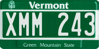 VT license plate XMM243