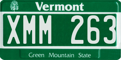 VT license plate XMM263
