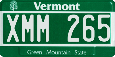 VT license plate XMM265