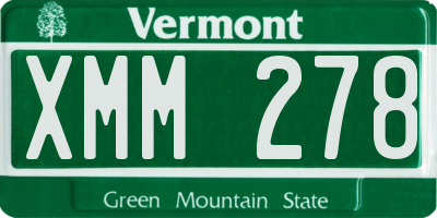 VT license plate XMM278