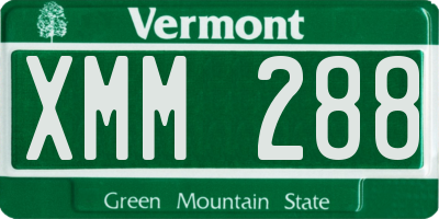 VT license plate XMM288