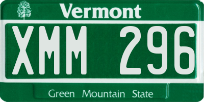 VT license plate XMM296