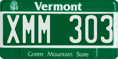 VT license plate XMM303