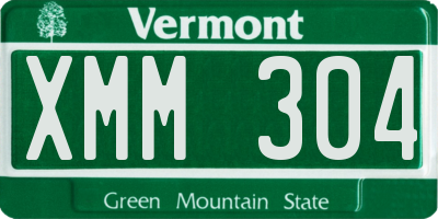 VT license plate XMM304