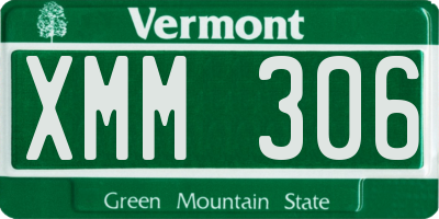 VT license plate XMM306