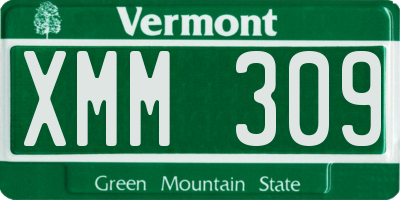 VT license plate XMM309