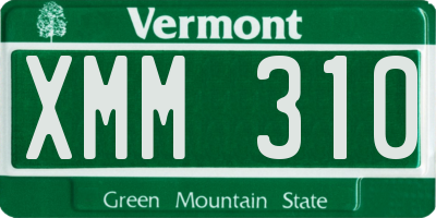 VT license plate XMM310
