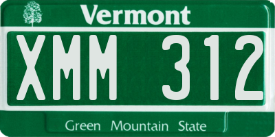 VT license plate XMM312