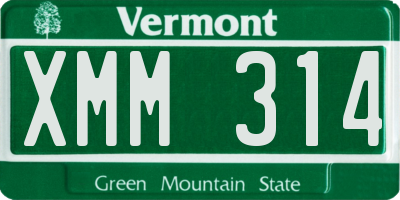 VT license plate XMM314