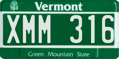 VT license plate XMM316