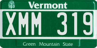 VT license plate XMM319