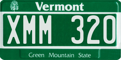 VT license plate XMM320