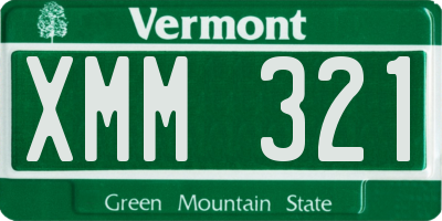 VT license plate XMM321