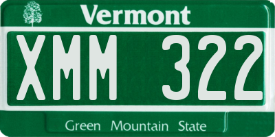 VT license plate XMM322