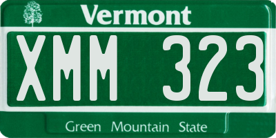 VT license plate XMM323