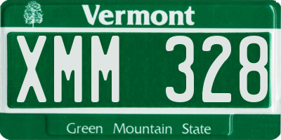 VT license plate XMM328