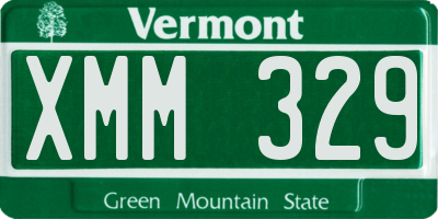 VT license plate XMM329