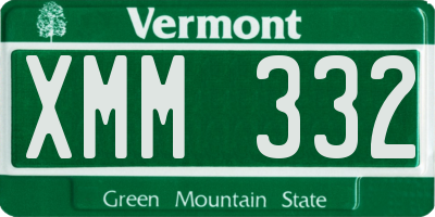 VT license plate XMM332
