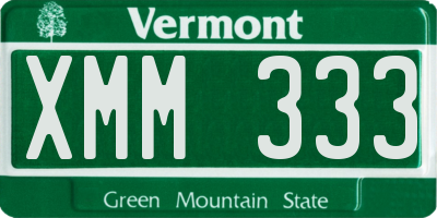 VT license plate XMM333