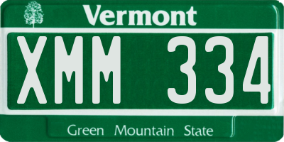 VT license plate XMM334