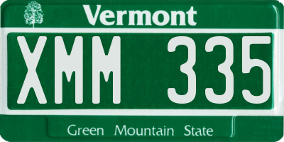 VT license plate XMM335