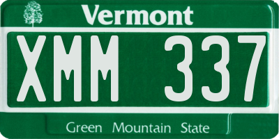 VT license plate XMM337