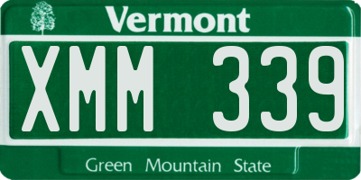 VT license plate XMM339