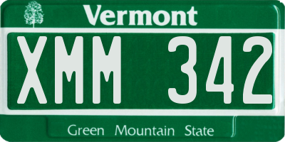 VT license plate XMM342