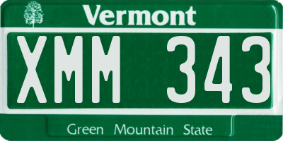 VT license plate XMM343