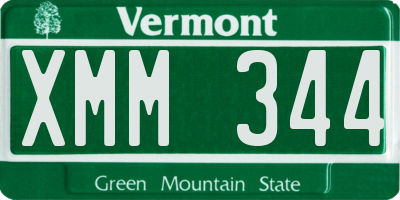 VT license plate XMM344