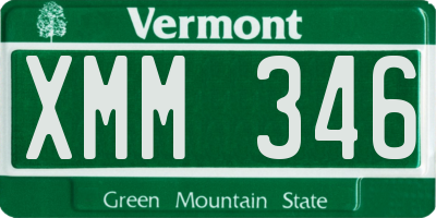 VT license plate XMM346