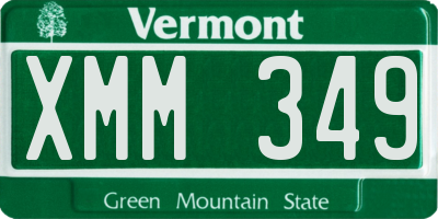 VT license plate XMM349