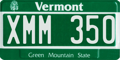 VT license plate XMM350