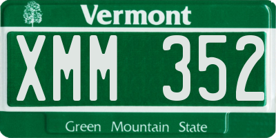 VT license plate XMM352