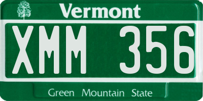 VT license plate XMM356