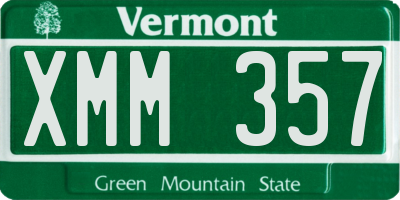 VT license plate XMM357