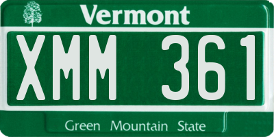 VT license plate XMM361