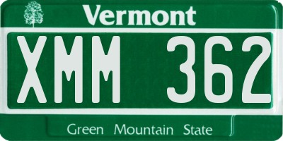 VT license plate XMM362