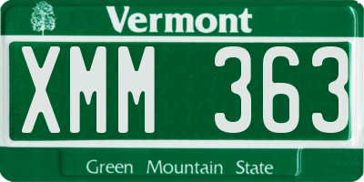 VT license plate XMM363