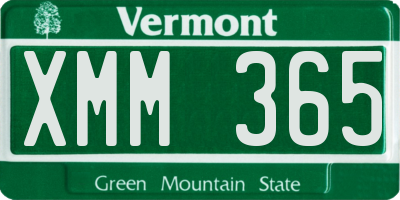 VT license plate XMM365