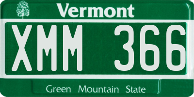 VT license plate XMM366