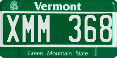 VT license plate XMM368