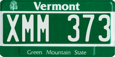 VT license plate XMM373